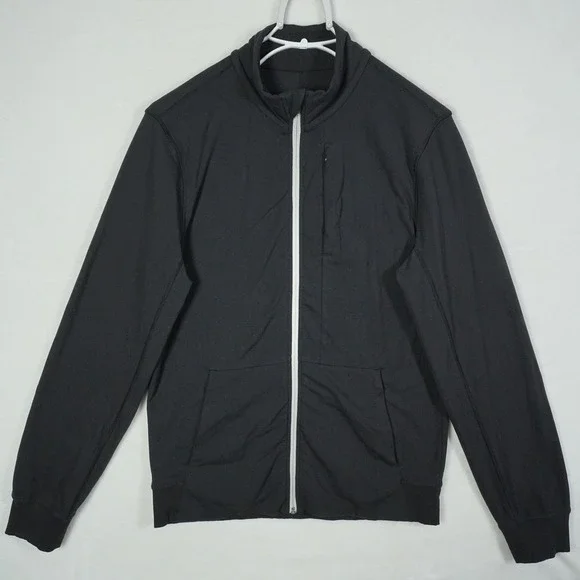Lululemon PrePost Full Zip Workout Jacket Black Athleisure Reflective Mens Large - Picture 2 of 9
